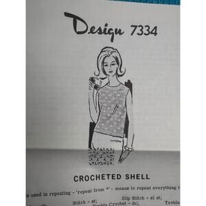 Alice Brooks designs pattern 7334 Crocheted shell sweater  1960s Size 32-46